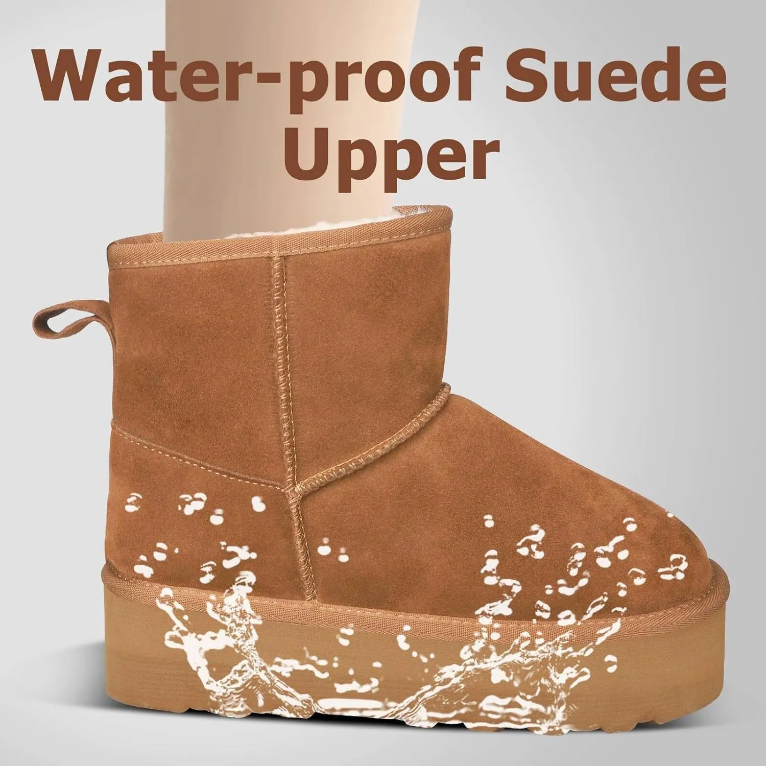 Platform Mini Boots Snow Boots for Women Winter Slippers Boots Non-slip and Waterproof Lightweight Comfortable Stay Warm