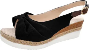 Platform Sandals Women Wedge Braided Platform Adjustable Ankle Band Breathable Beach Shoes Slip-Resistant Tread 2025 Spring and Summer Vacation