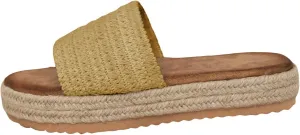 Platform Slip On Espadrille Sandals for Women Wedges Slip On Bohemia Sandals Summer Beach Raffia Vacation Slippers Comfortable Shoes for Beach, Walking, Camping, Vacation