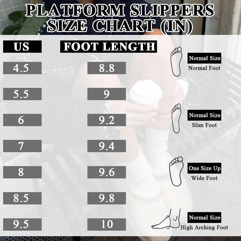 Platform Slippers for Women Mini Snow Boots Short Ankle Cozy Fleece Lined Thick Sole Womens Fluffy House Slippers for Indoor & Outdoor