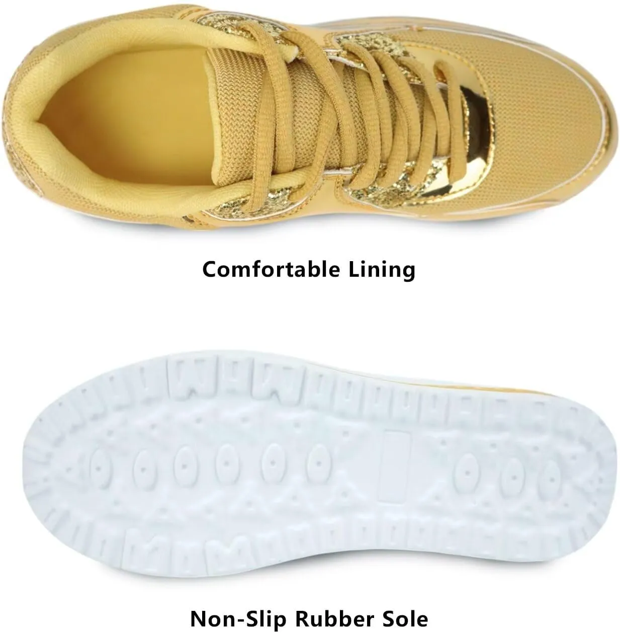 Platform Sneakers for Women Walking Shoes Comfortable All Day Standing Wedge Rocker Bottom 2 inch Thick Air Cushion