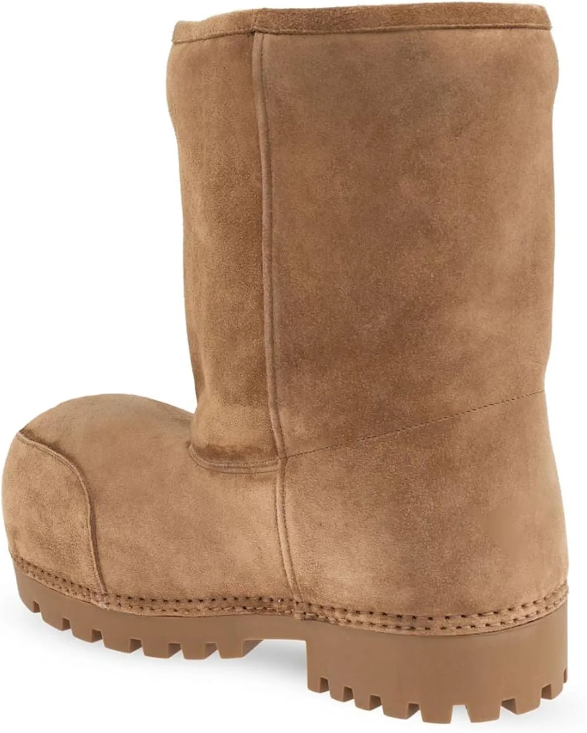 Platform Snow Boots for Women Suede Classic Fur Hippy Mid Calf Winter Boots Slip On High Boots Comfortable Chunky Trending Shoes Biege