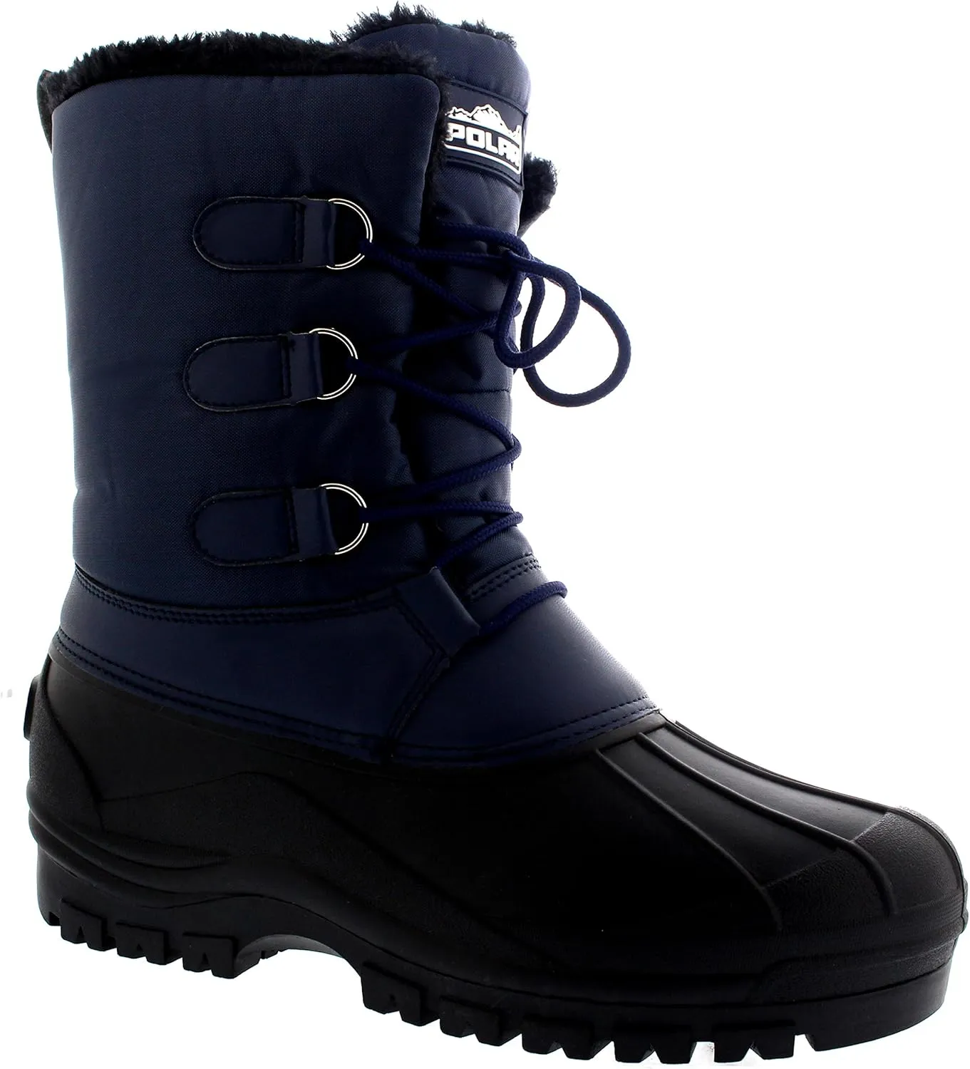 Polar Mens Muck Lace Up Short Nylon Winter Snow Rain Lace Up Casual Duck Boots