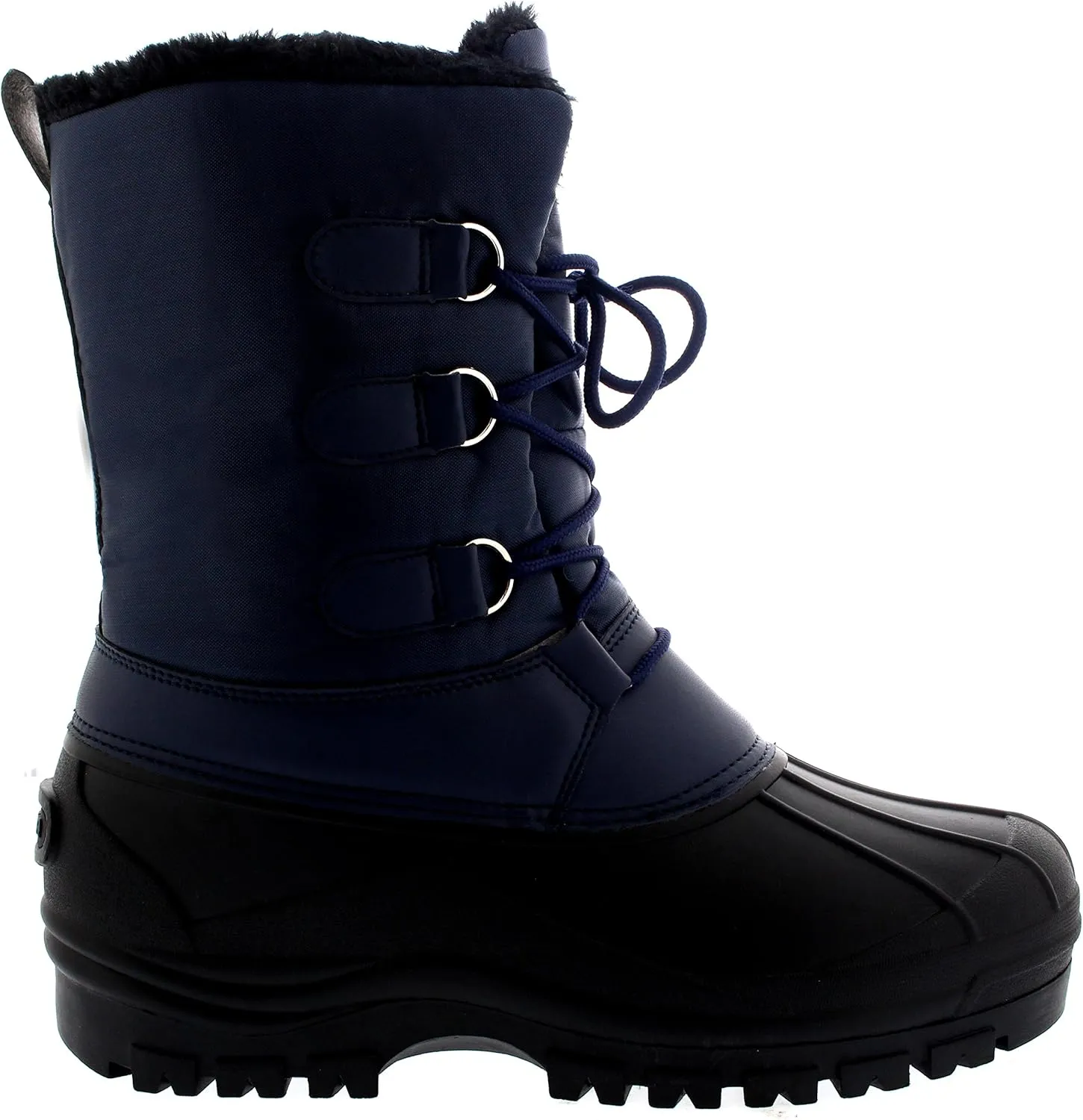Polar Mens Muck Lace Up Short Nylon Winter Snow Rain Lace Up Casual Duck Boots