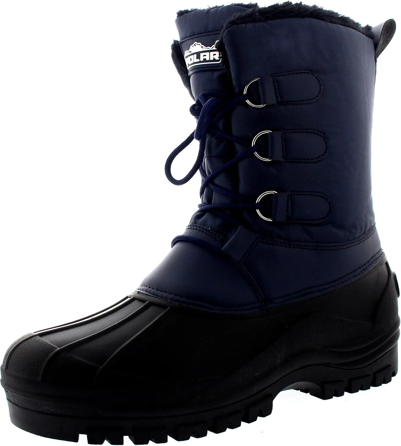 Polar Mens Muck Lace Up Short Nylon Winter Snow Rain Lace Up Casual Duck Boots