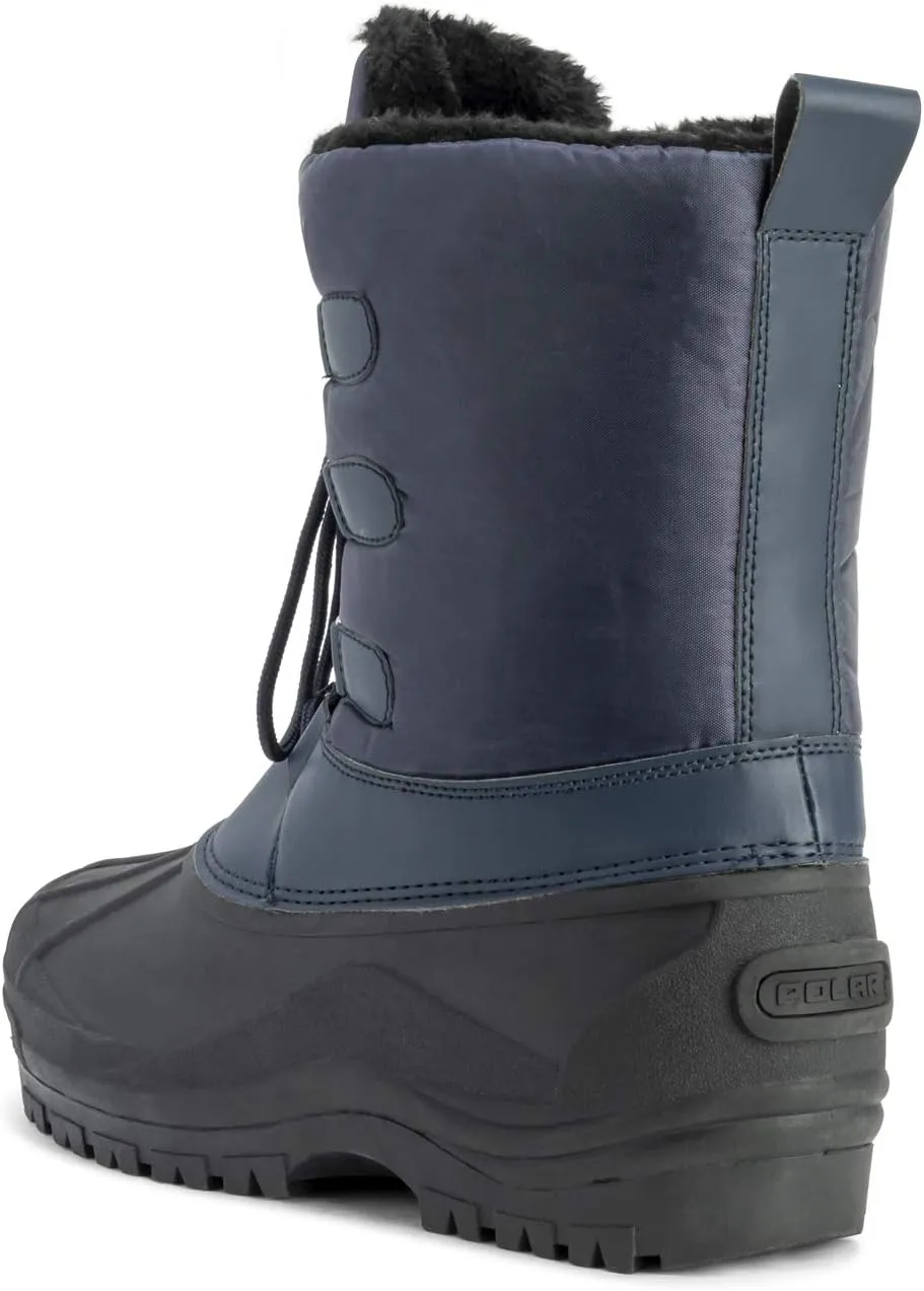 Polar Mens Muck Lace Up Short Nylon Winter Snow Rain Lace Up Casual Duck Boots