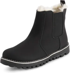 Polar Womens Memory Foam Chelsea Nubuck Boot Waterproof Rubber Welted Stitch Outsole Faux Fur Lined