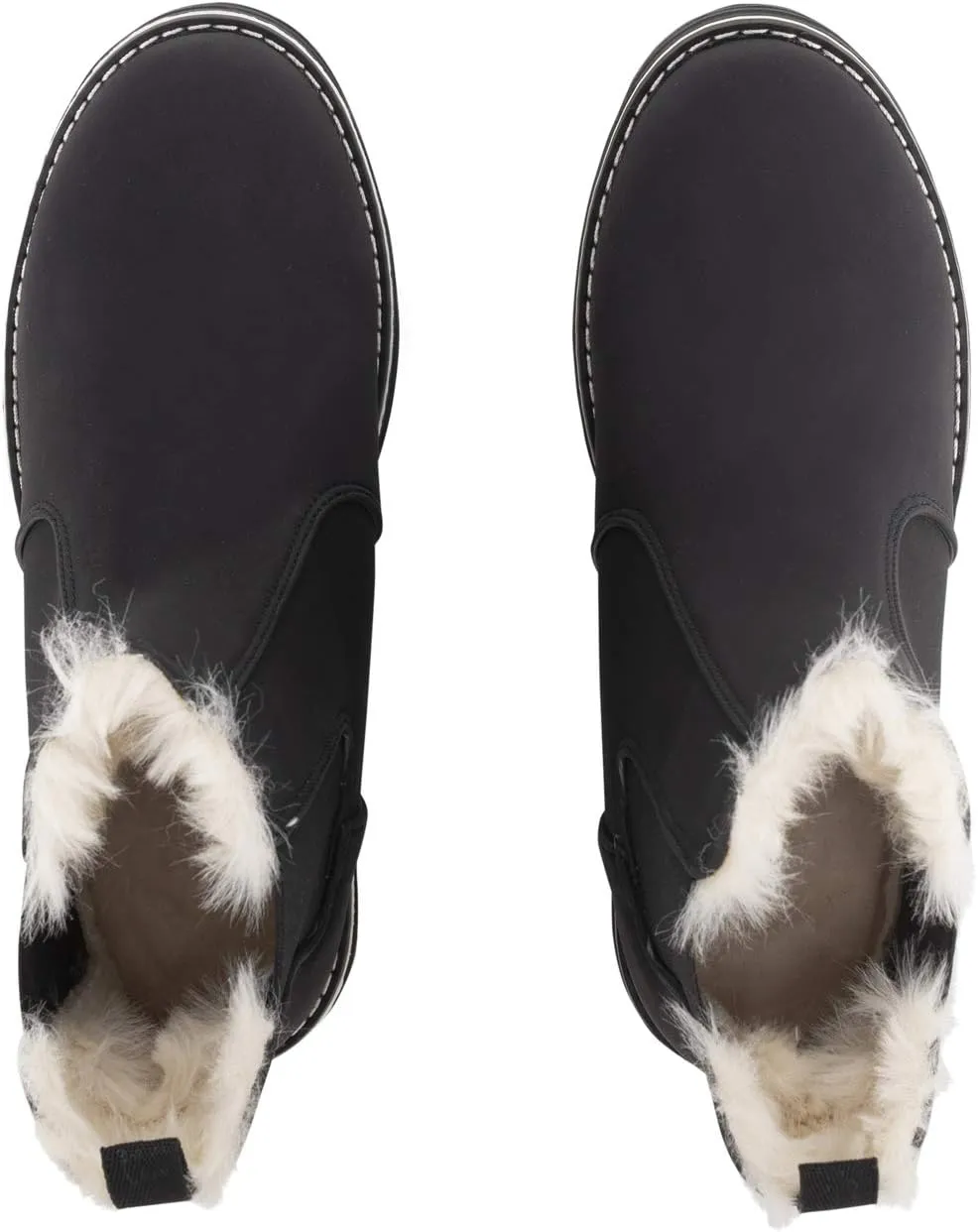 Polar Womens Memory Foam Chelsea Nubuck Boot Waterproof Rubber Welted Stitch Outsole Faux Fur Lined