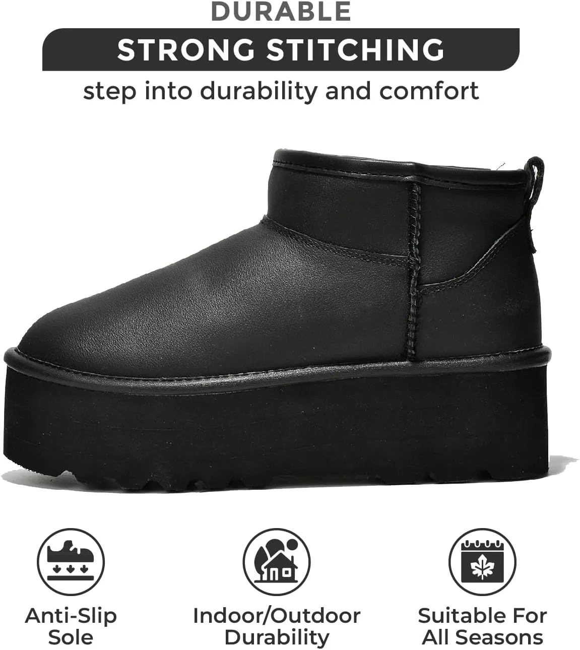 Project Cloud 100% Genuine Suede Leather Ankle Boots for Women - Fur Boots Memory Foam Insole Womens Boots - Anti-Slip Mini Platform Boots - Lightweight Winter Boots for Women - Snow Boots (Huggy)