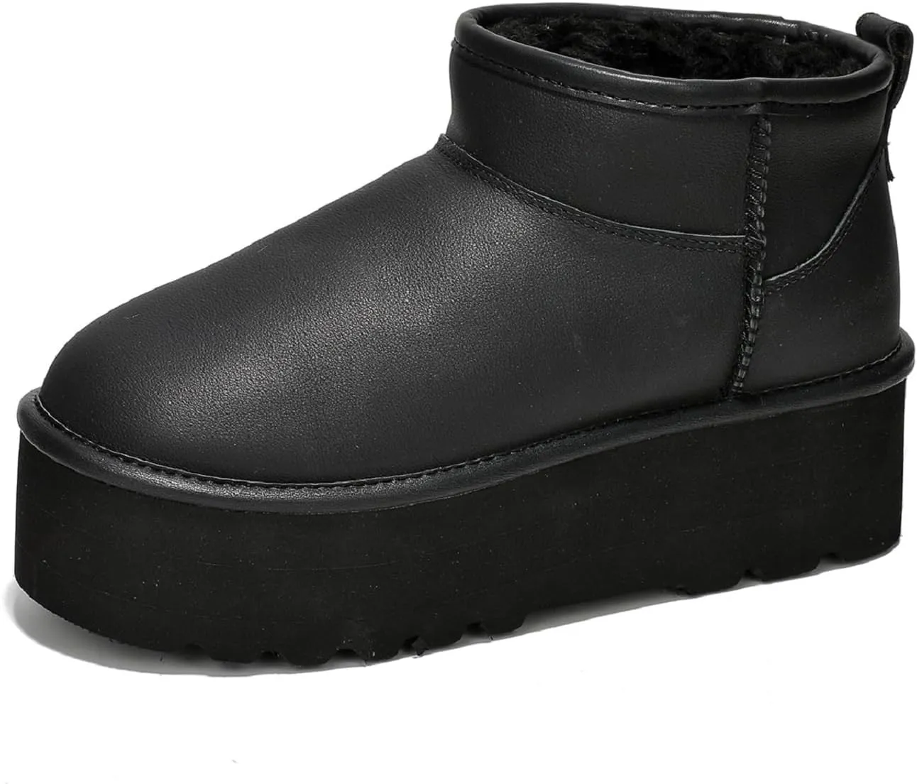 Project Cloud 100% Genuine Suede Leather Ankle Boots for Women - Fur Boots Memory Foam Insole Womens Boots - Anti-Slip Mini Platform Boots - Lightweight Winter Boots for Women - Snow Boots (Huggy)