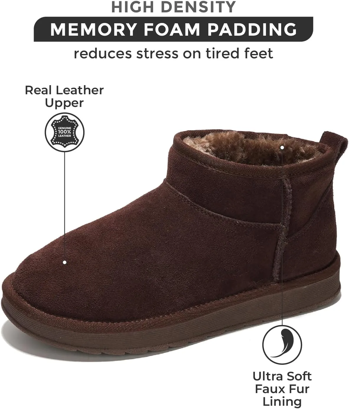 Project Cloud Genuine Suede Ankle Boots for Women - Water Resistant with Memory Foam Insole Winter Boots for Women - Trending Shoes & Comfortable Women's Ankle Boots (Hippy)