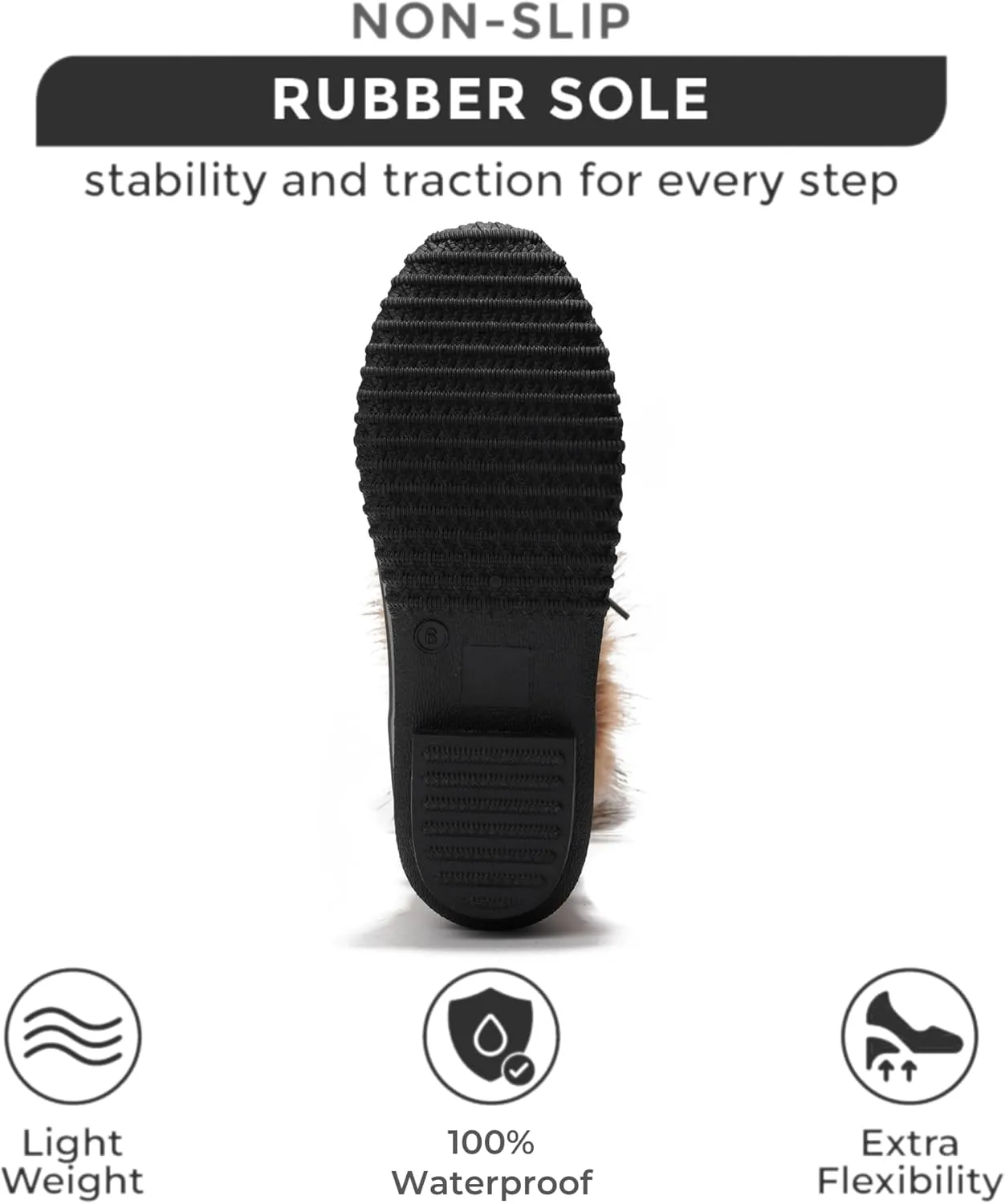 Project Cloud Womens Snow Boots - Genuine Leather Memory Foam Insole Fur Mid-Calf Winter Snow Boots for Women Footwear - Lightweight Non-Slip Outdoor Shoes (Ventura)