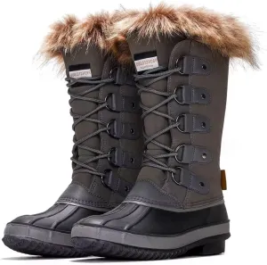 Project Cloud Womens Snow Boots - Genuine Leather Memory Foam Insole Fur Mid-Calf Winter Snow Boots for Women Footwear - Lightweight Non-Slip Outdoor Shoes (Ventura)