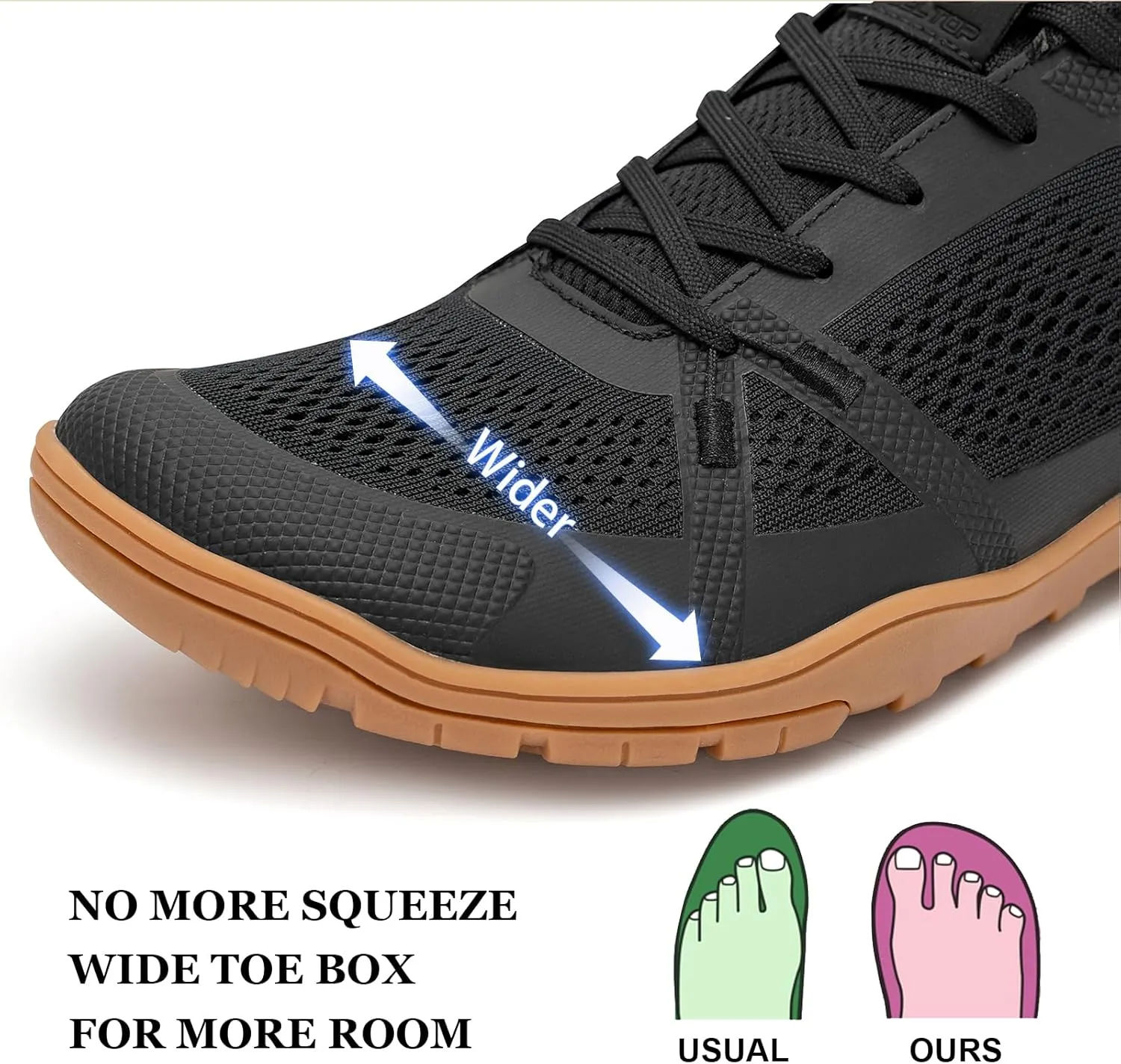 Pulltop Barefoot Trail Running Shoes for Womens - Wide Toe Box | Zero Drop Sole | Minimalist Crossfit Training Shoes