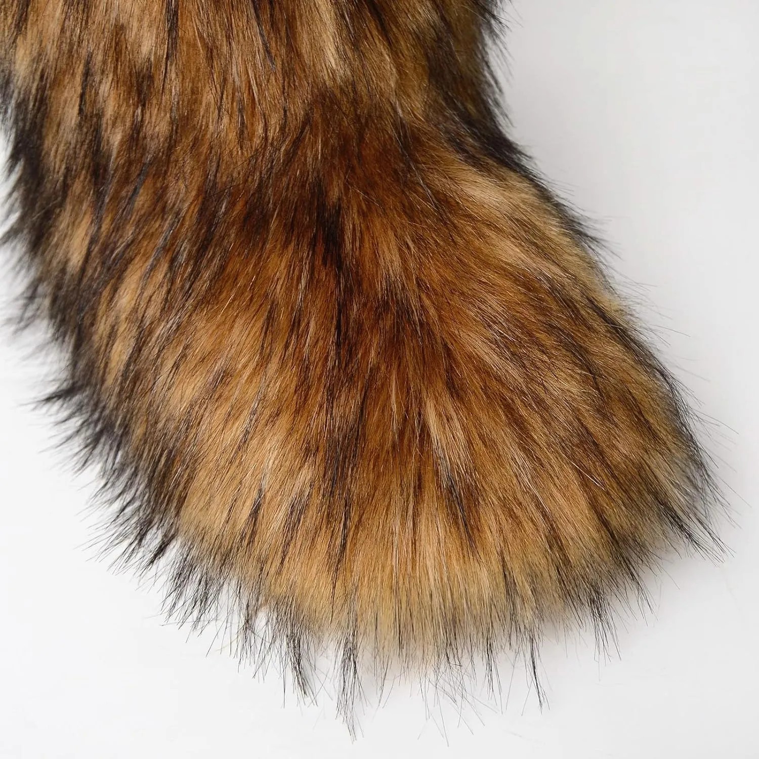 QMFUR Women's Furry Faux Fur Boots Fuzzy Fluffy Mid Calf Snow Boots Suede Warm Fur Lined Booties Flat Fashion Boots