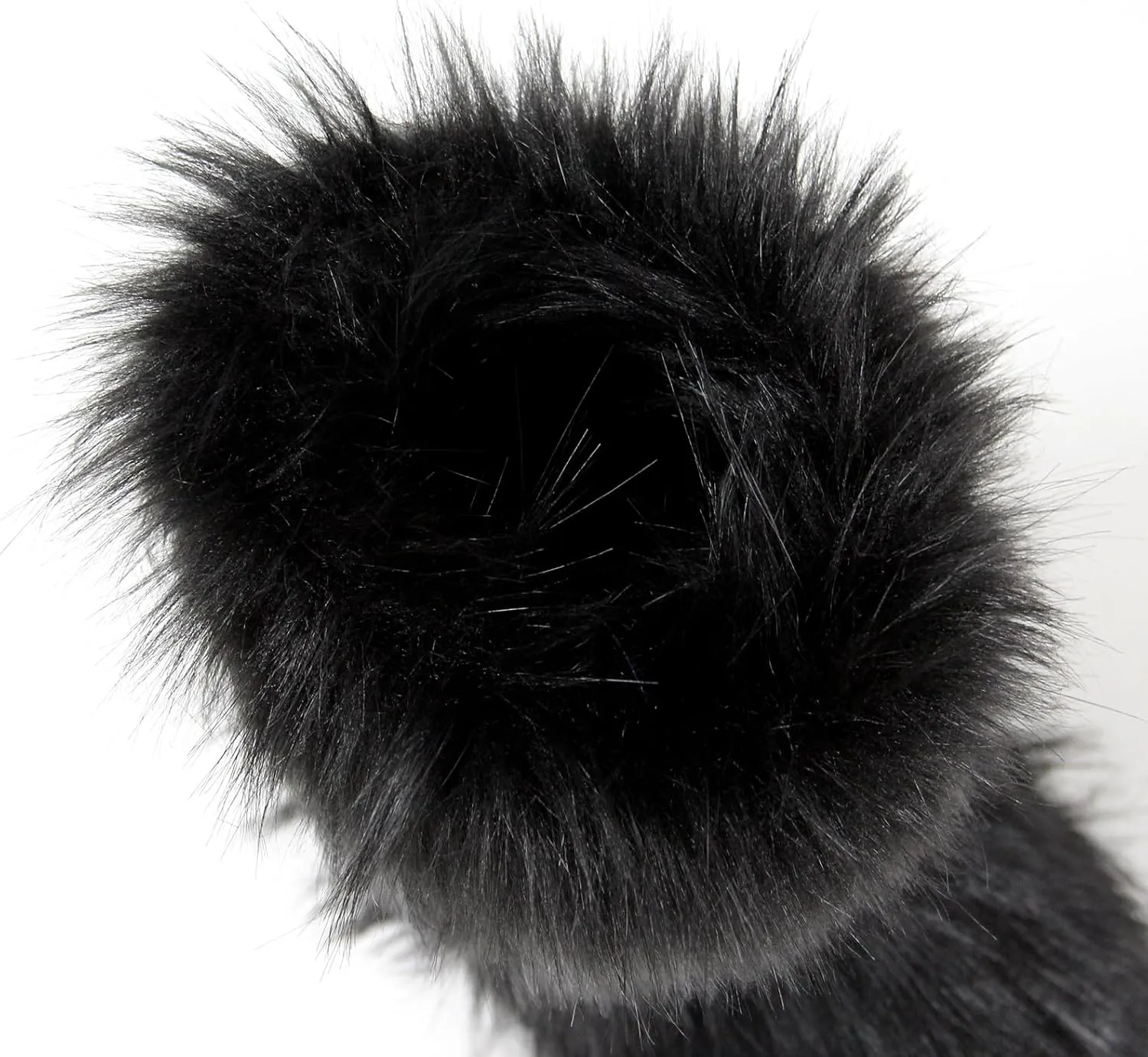 QMFUR Women's Furry Faux Fur Boots Fuzzy Fluffy Mid Calf Snow Boots Suede Warm Fur Lined Booties Flat Fashion Boots