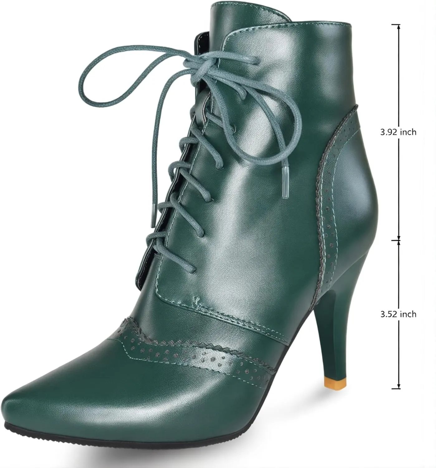 Quimeir Womens Stiletto Ankle Boots Pointed Toe Lace Up High Heel Booties