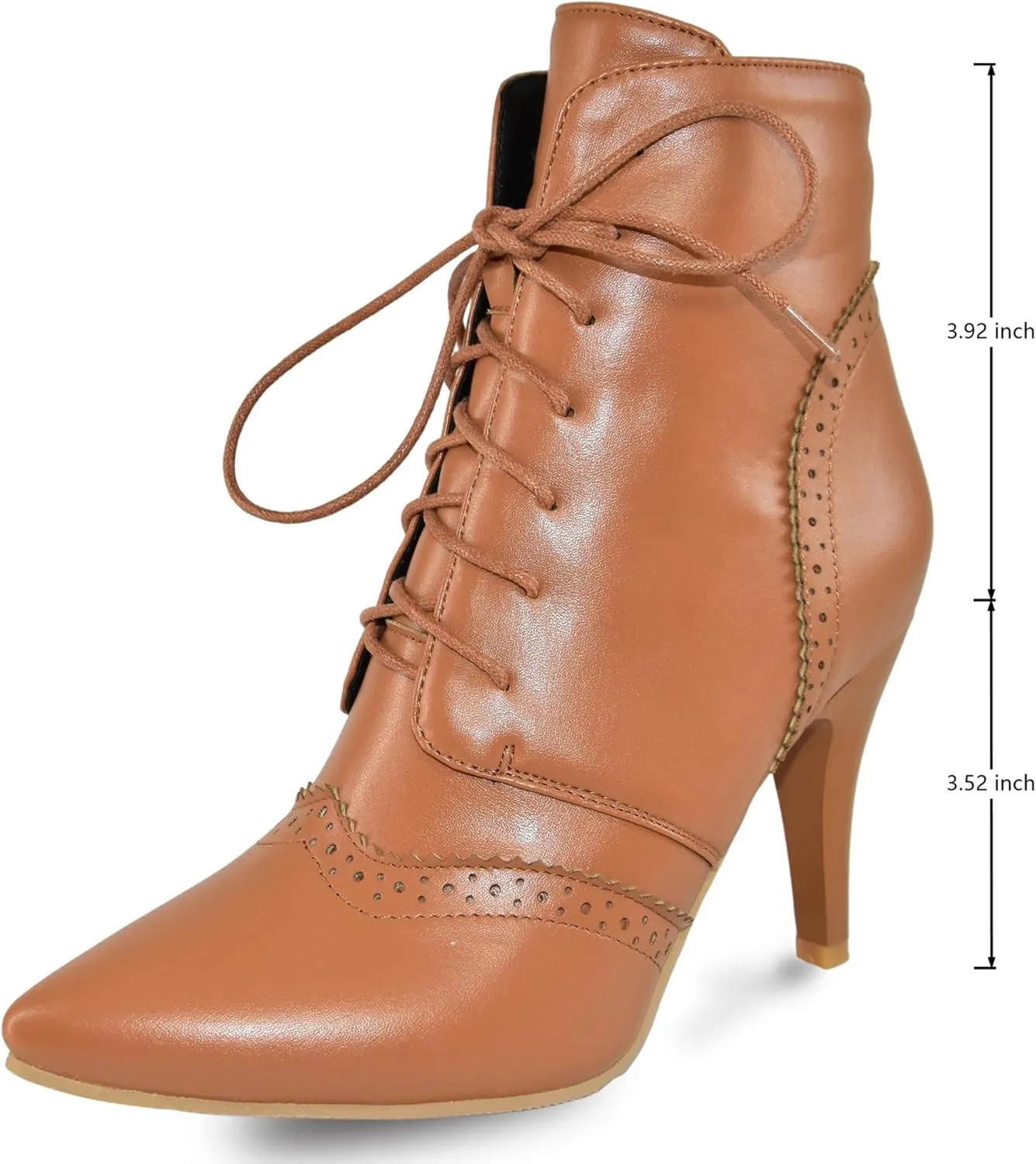 Quimeir Womens Stiletto Ankle Boots Pointed Toe Lace Up High Heel Booties