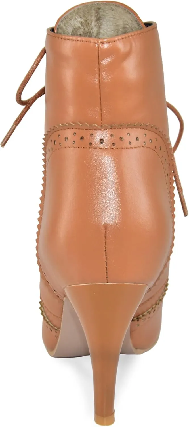Quimeir Womens Stiletto Ankle Boots Pointed Toe Lace Up High Heel Booties