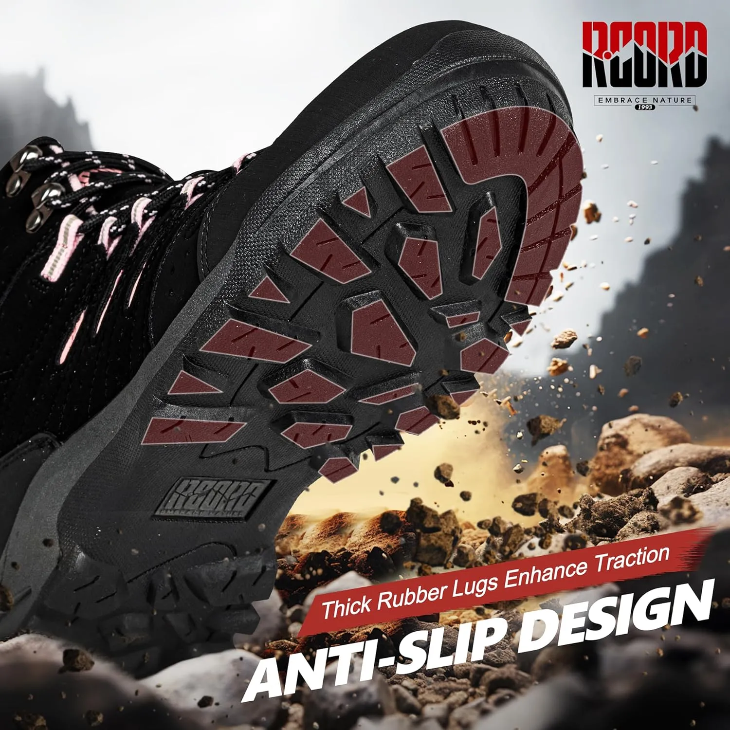 R CORD Hiking Boots Women Waterproof Womens Hiking Boots Comfortable Non-Slip Womens Hiking Shoes Walking Trekking Camping Tennis Sport Sneakers
