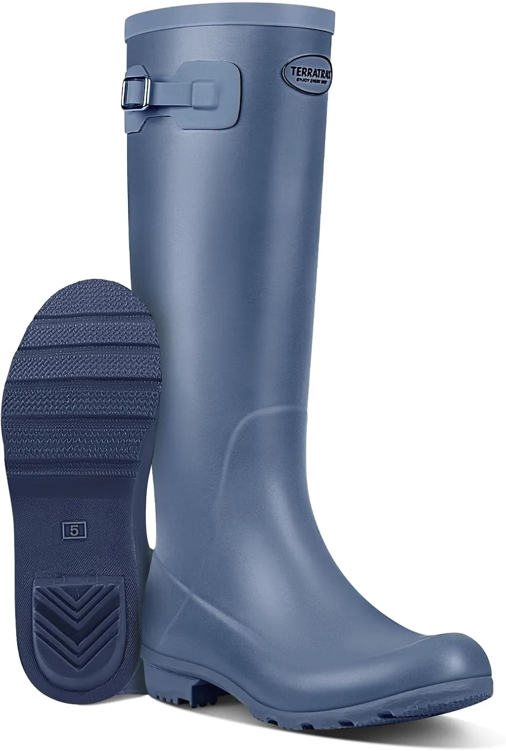Rain Boots for Women Waterproof Rubber Boots Tall Knee High RainBoots Garden Boots Anti-Slip Wellington Rain Shoes