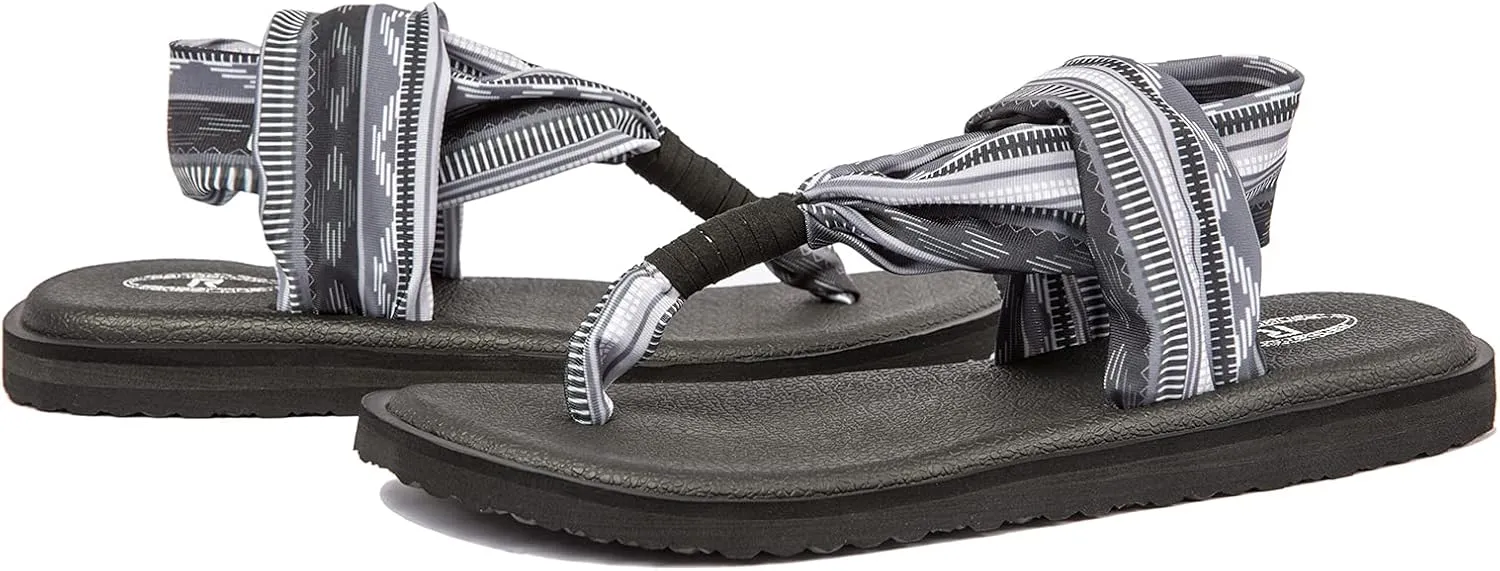 Ranberone Women's Yoga Mat Flip Flops Casual Flat Summer Beach Sandals