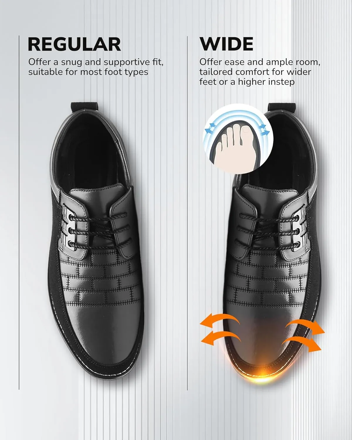 Recyphi Men’s Oxford Derby Orthopedic Leather Shoes Formal Luxury Business Dress Shoes Lace-up Walking Driving Loafers Dress Sneakers