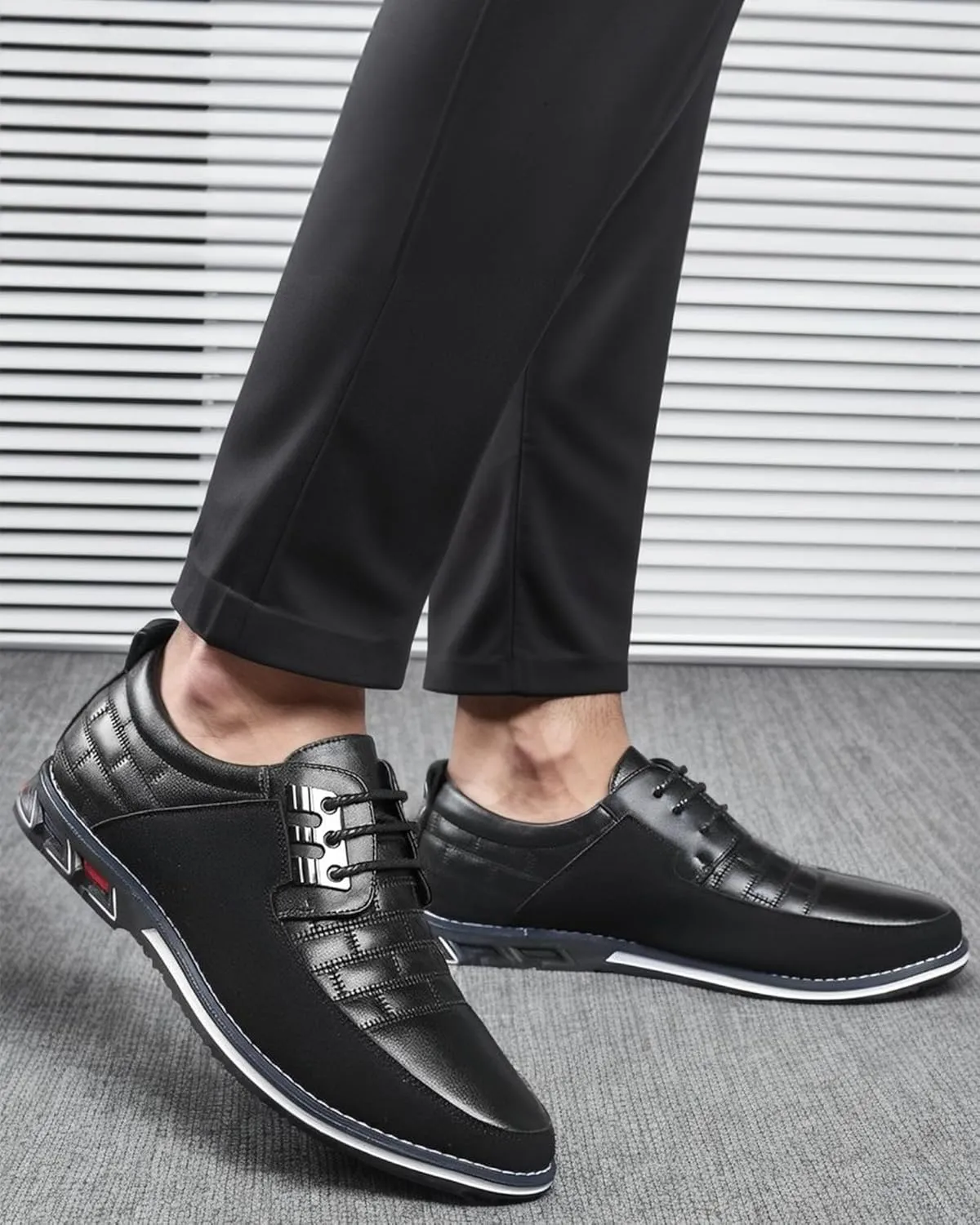 Recyphi Men’s Oxford Derby Orthopedic Leather Shoes Formal Luxury Business Dress Shoes Lace-up Walking Driving Loafers Dress Sneakers
