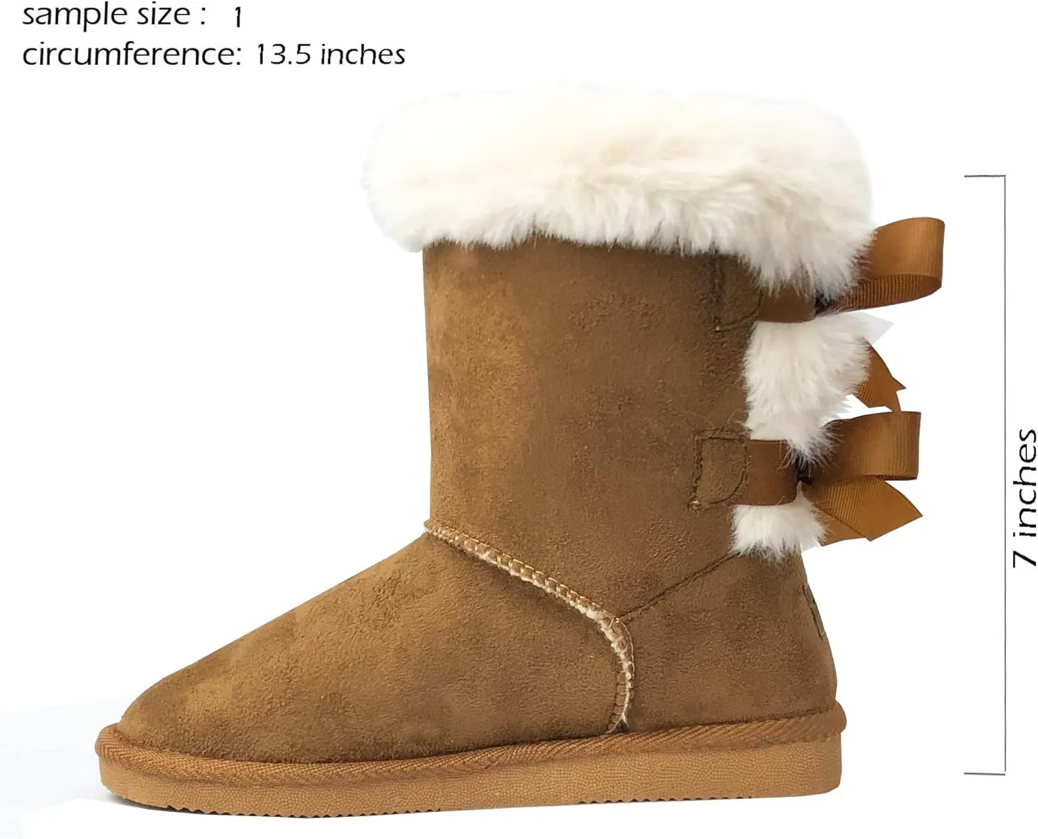 REDVOLUTION New Kids Classic Snow Boots Faux Fur Midcalf Outdoor Boots (Big Kid)