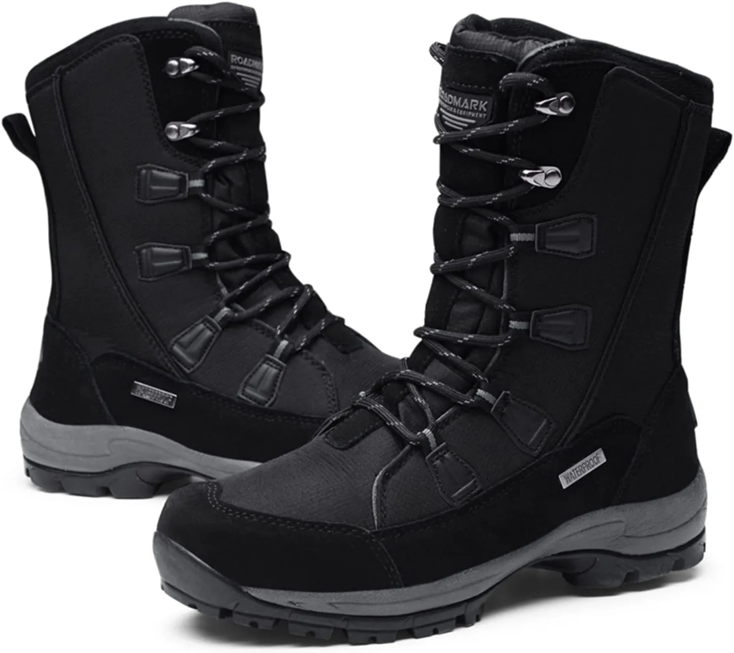 ROCKMARK Women's Waterproof Snow Boots Mid Calf Warm Winter Outdoor Footwear