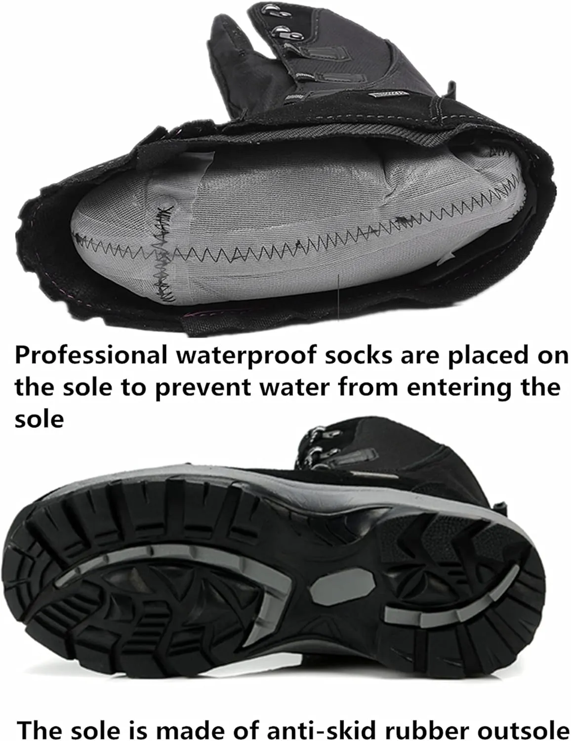 ROCKMARK Women's Waterproof Snow Boots Mid Calf Warm Winter Outdoor Footwear