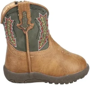 ROPER Infant Girls Cowbaby Arrowheads Round Toe Casual Boots Mid Calf - Brown, Green