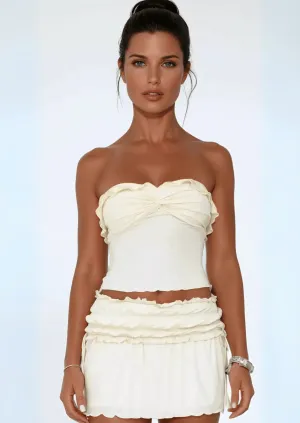 Ruffled Strapless Two-Piece Set