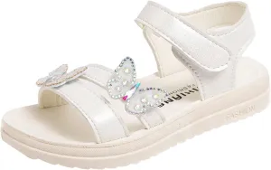 Sandals for Girls Breathable Open Toe Wedding Flower Sandals with Rubber Sole Indoor Outdoor Beautiful Summer Shoes