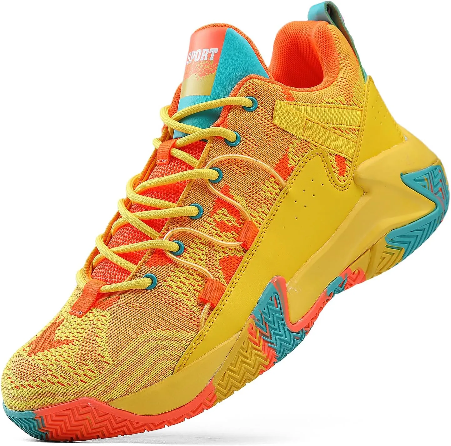 SANEARDE Mens Basketball Shoes High Top Breathable Non Slip Outdoor Sneakers Cushioning Workout Shoes for Fitness