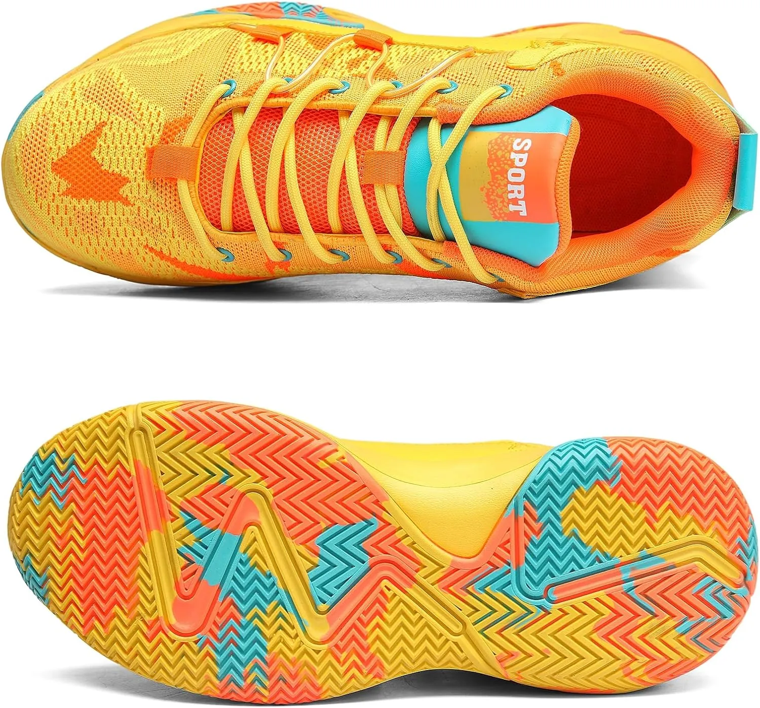 SANEARDE Mens Basketball Shoes High Top Breathable Non Slip Outdoor Sneakers Cushioning Workout Shoes for Fitness