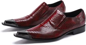 Santimon Mens Loafers Casual Slip On Smoking Dress Style Genuine Leather Lightweight Classic Snake Print Shoes