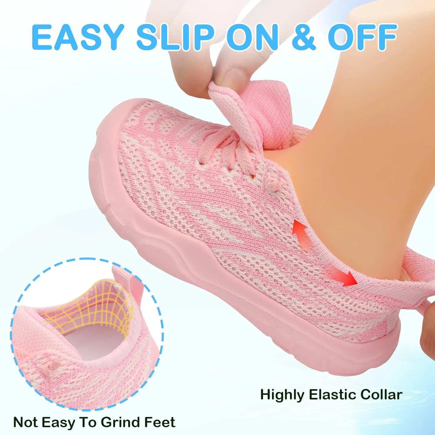 Scurtain Toddler Shoes Boys Girls Barefoot Shoes Kids Breathable Sneakers Slip on Toddler Sneakers