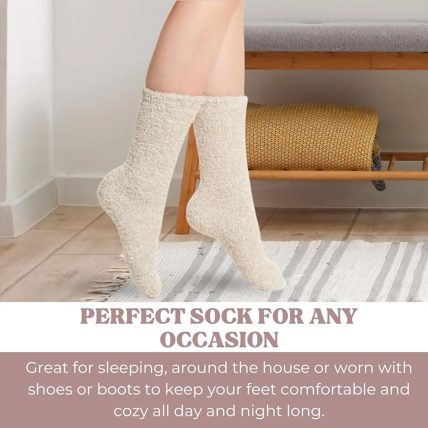 Shadow Breeze Plush Cozy Knit Socks | Super Soft Comfortable Fuzzy Luxe Socks