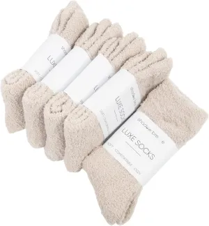 Shadow Breeze Plush Cozy Knit Socks | Super Soft Comfortable Fuzzy Luxe Socks