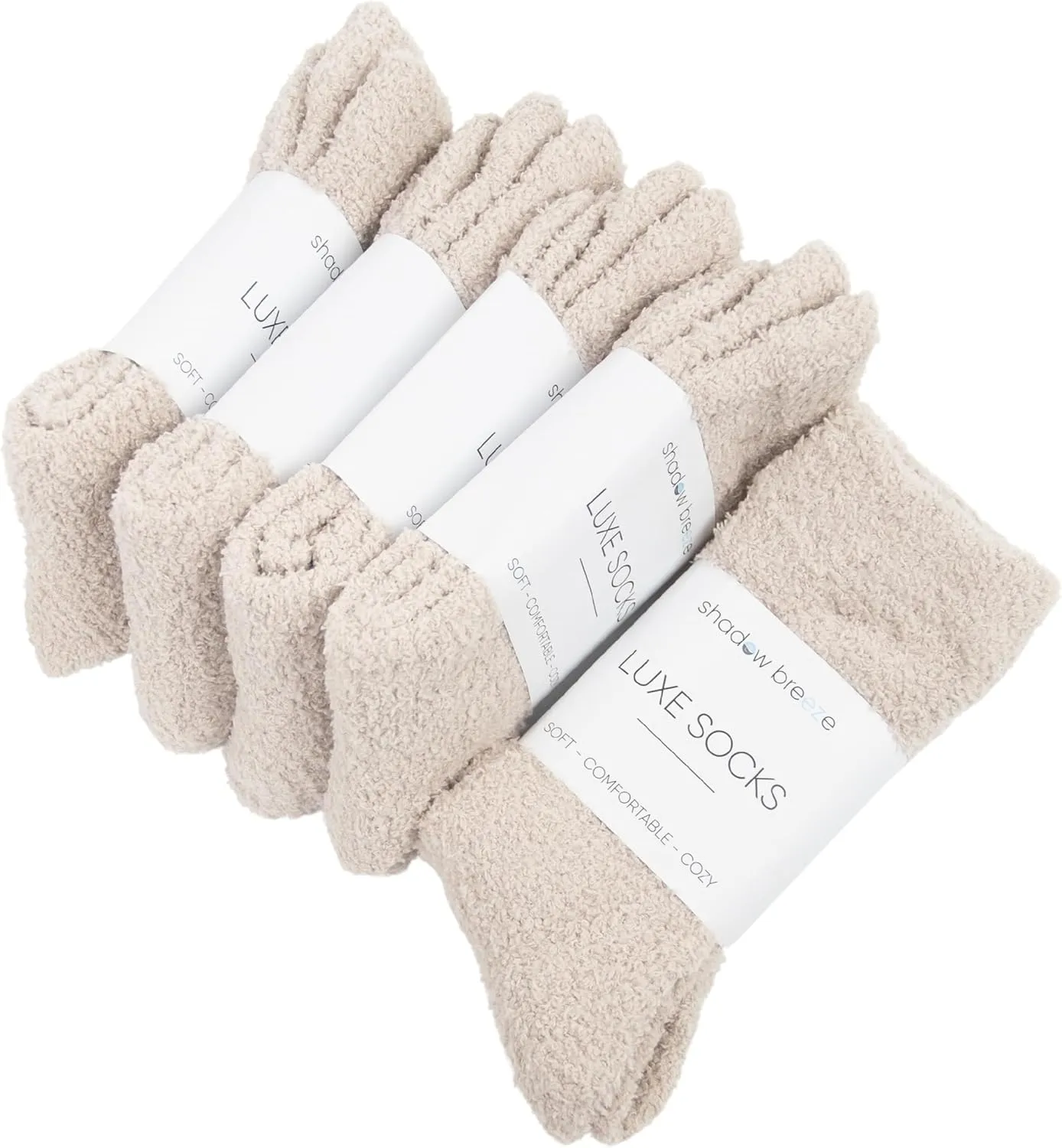 Shadow Breeze Plush Cozy Knit Socks | Super Soft Comfortable Fuzzy Luxe Socks