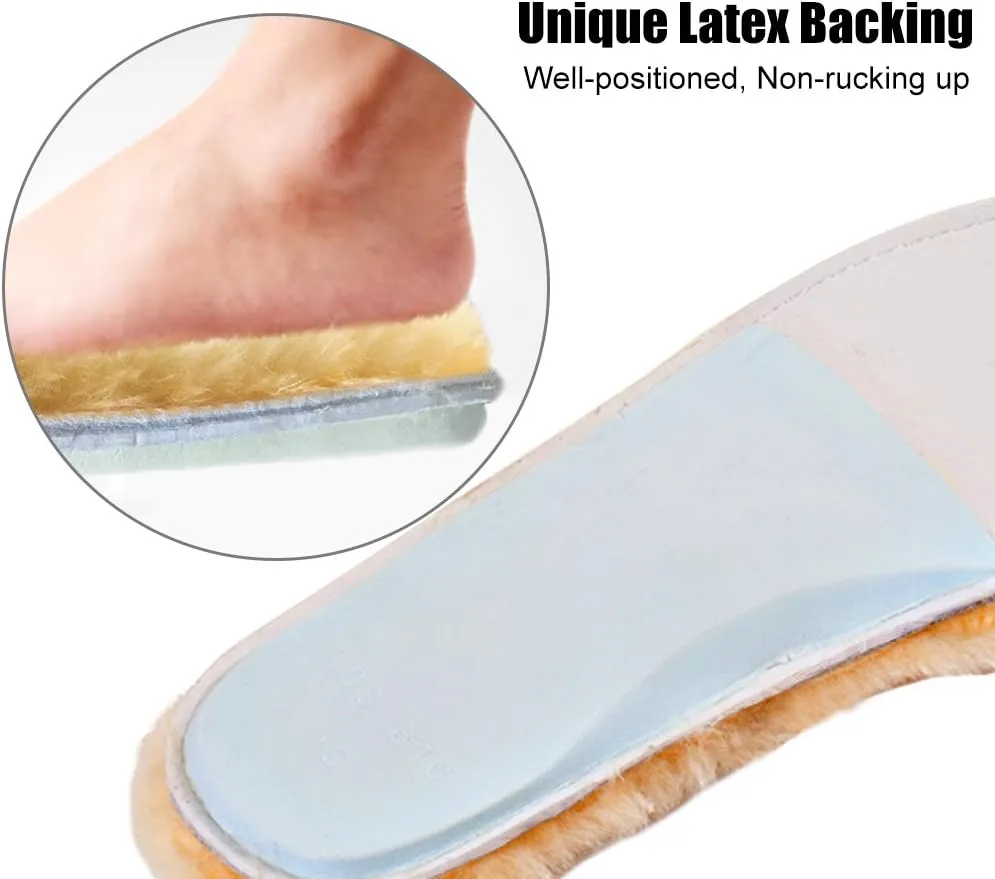 Sheepskin Insoles Women's Premium Think Wool Fur Fleece Inserts Cozy & Fluffy 9 1 Pack