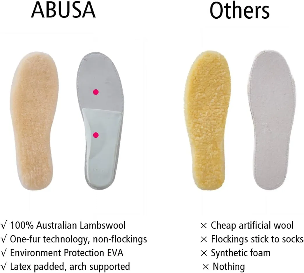 Sheepskin Insoles Women's Premium Think Wool Fur Fleece Inserts Cozy & Fluffy 9 1 Pack