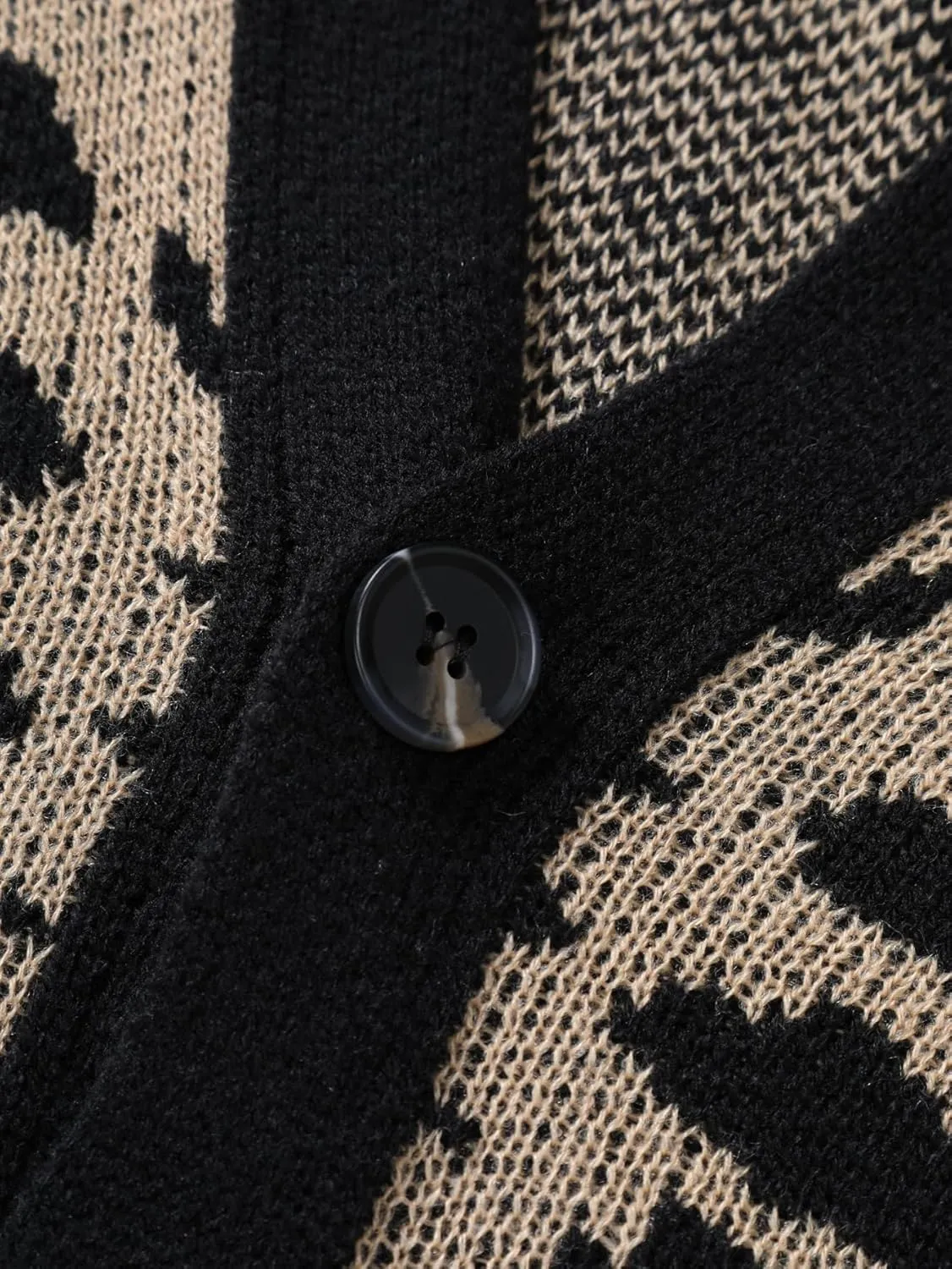 SHENHE Men's Skeleton Pattern Cardigan Sweaters Long Sleeve Unisex Outwear Knitted Coats