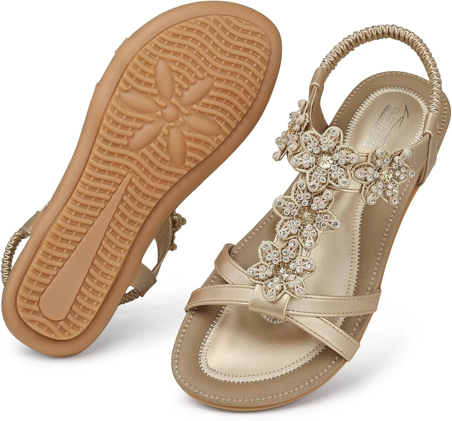 SHIBEVER Dressy Flat Sandals for Women: Summer Comfortable Walking Womens Sandal