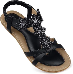 SHIBEVER Dressy Flat Sandals for Women: Summer Comfortable Walking Womens Sandal