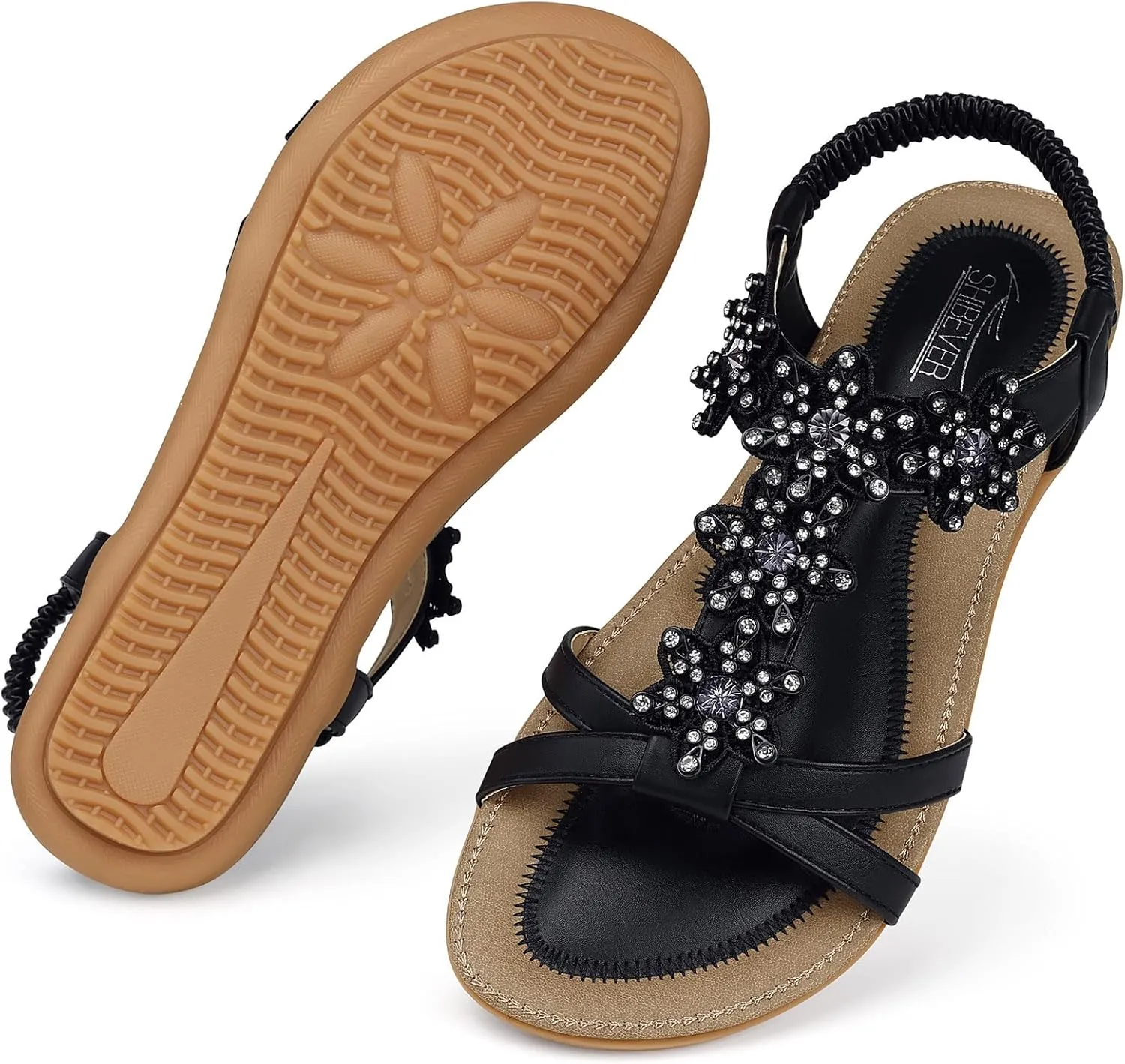 SHIBEVER Dressy Flat Sandals for Women: Summer Comfortable Walking Womens Sandal