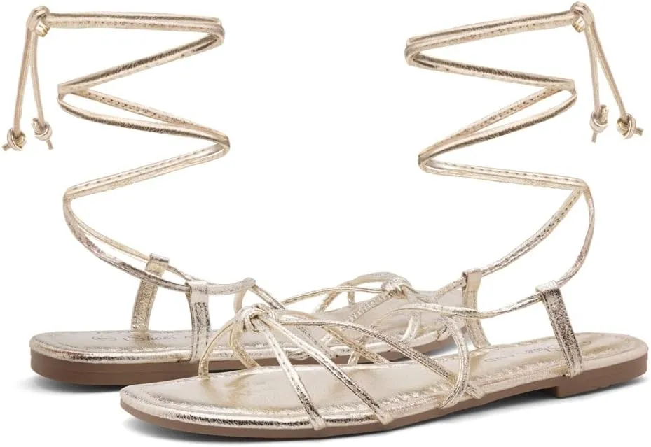 Shoe Land Women’s Flat Lace Up Sandals – Strappy Gladiator Sandals with Adjustable Crisscross Ankle Straps | Comfortable Open Toe Shoes for Summer, Beach & Travel