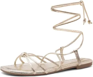 Shoe Land Women’s Flat Lace Up Sandals – Strappy Gladiator Sandals with Adjustable Crisscross Ankle Straps | Comfortable Open Toe Shoes for Summer, Beach & Travel