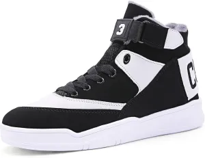 Shoes Men's High Top Fashion Sneakers Outdoor Casual Sports Shoes Training Leather Shoes Mens Flats